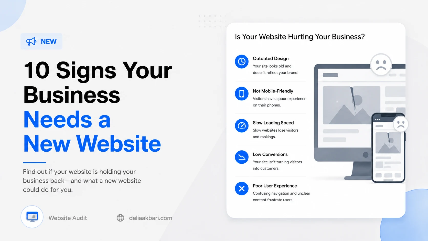 Comparing an outdated website to a modern redesign