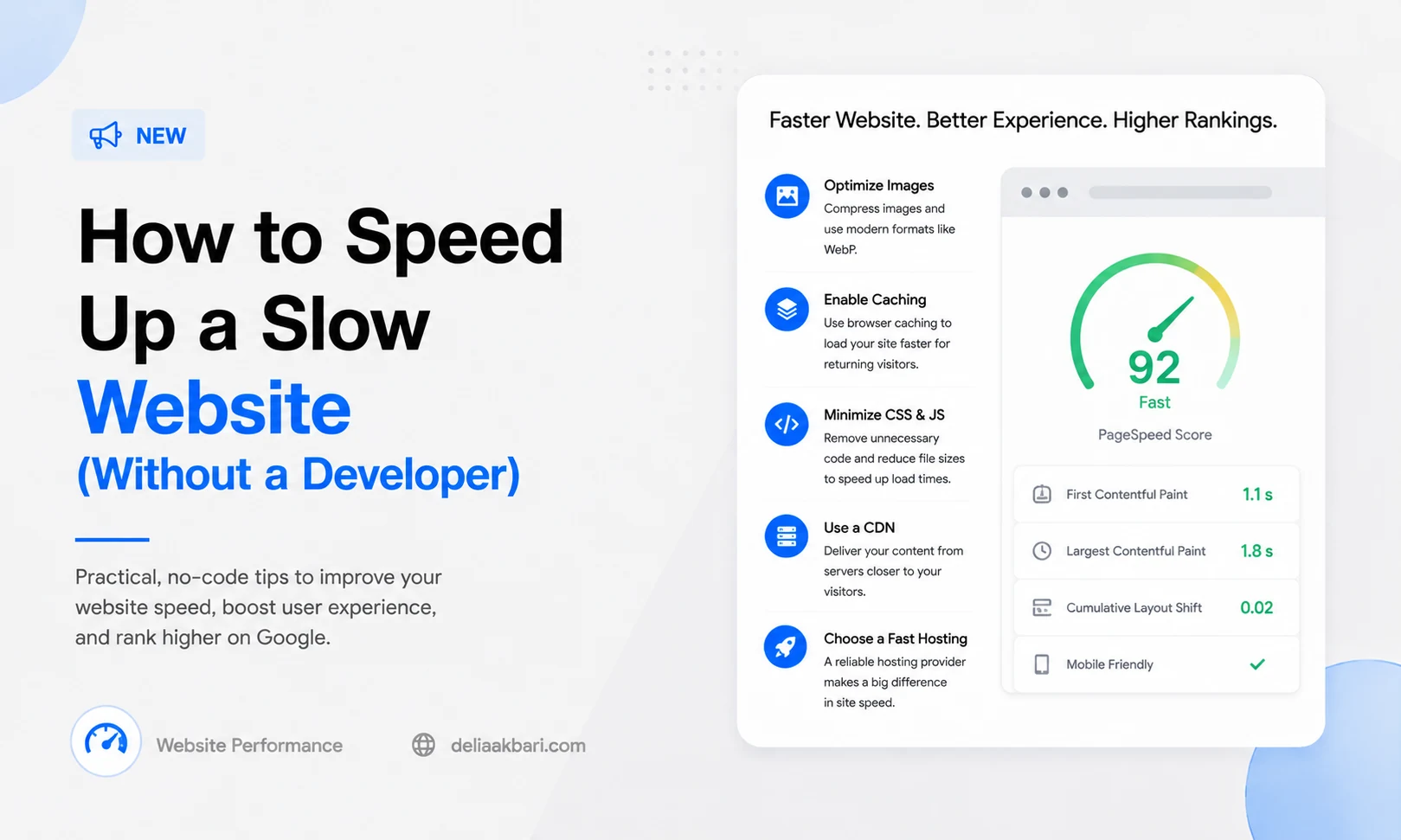 Website speed optimization on mobile phone