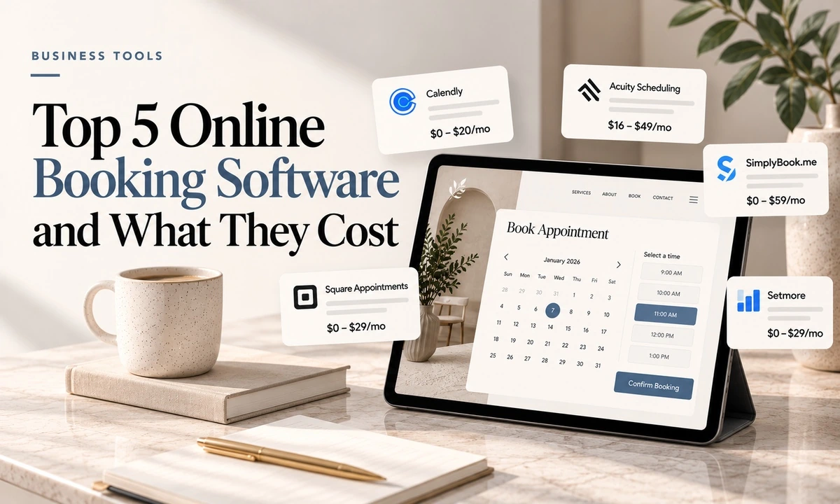 Comparison of online booking software prices for small businesses in 2026