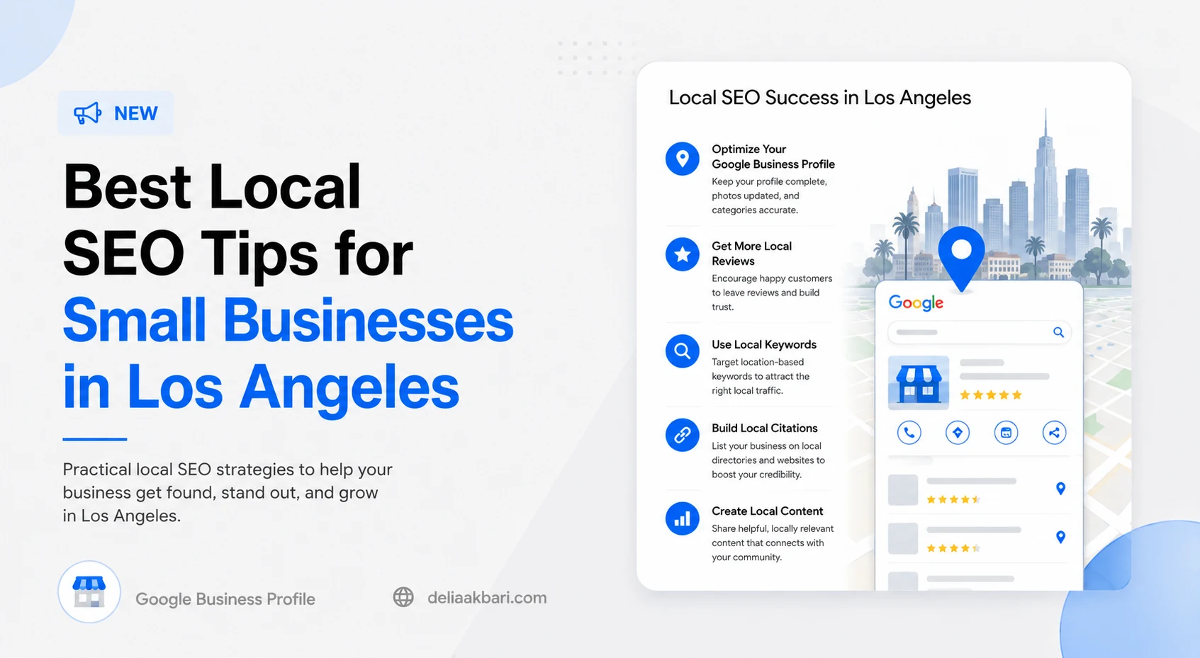 Small business owner in Los Angeles working on local SEO
