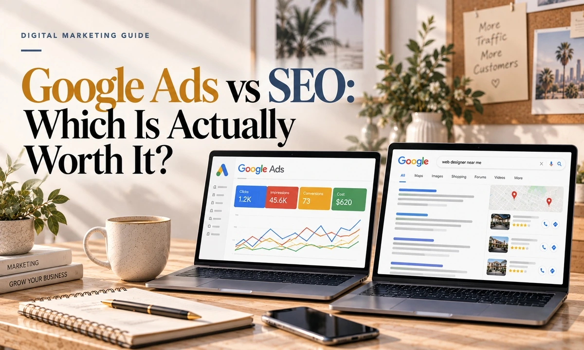 Google Ads versus SEO compared for small business budgets