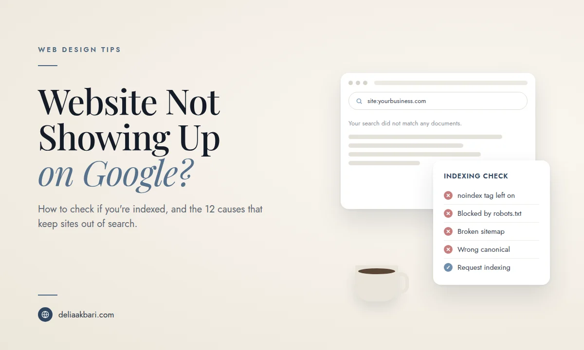 Website not showing up on Google, how to check indexing and fix it