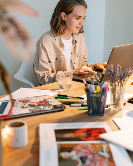 Design workspace with sketches
