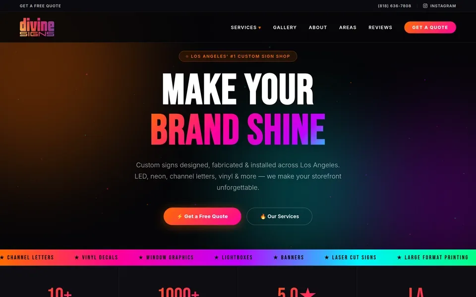 Divine Signs website shown on a laptop