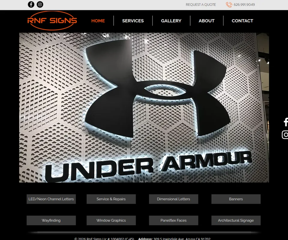 RNF Signs website