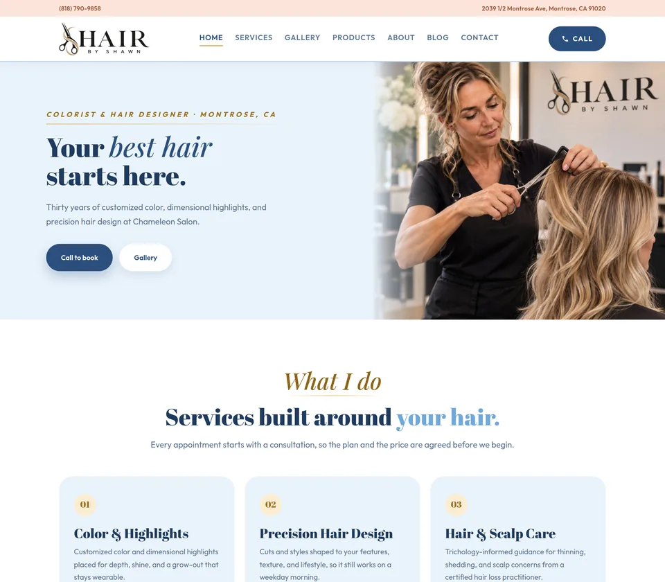 Hair by Shawn website