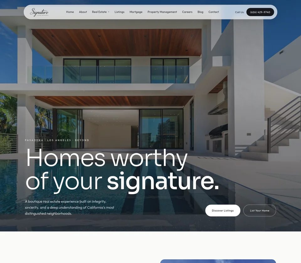 Signature Fine Estates website