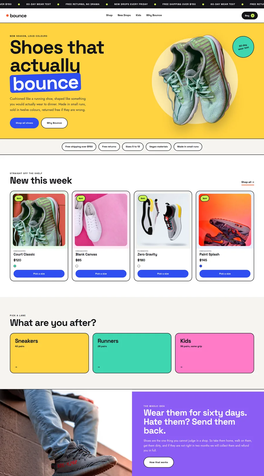 Bounce website template