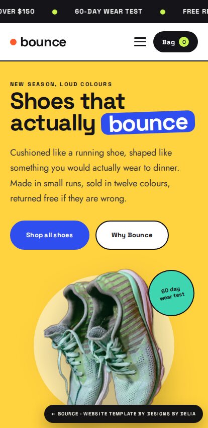 Bounce mobile layout