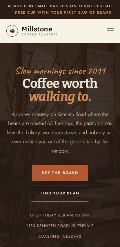 Millstone mobile layout