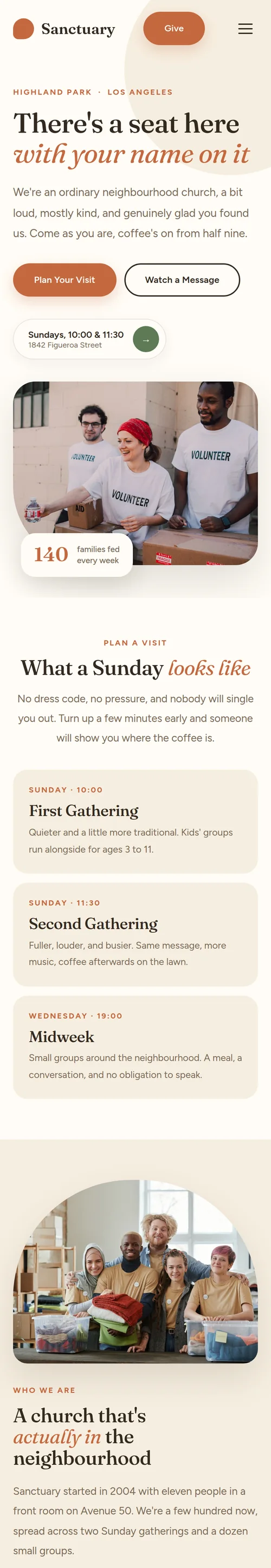 Sanctuary shown on a phone