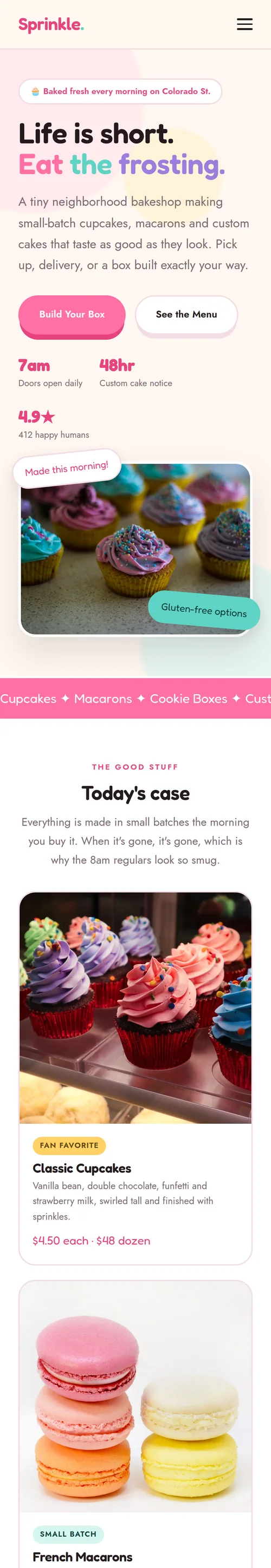 Sprinkle shown on a phone