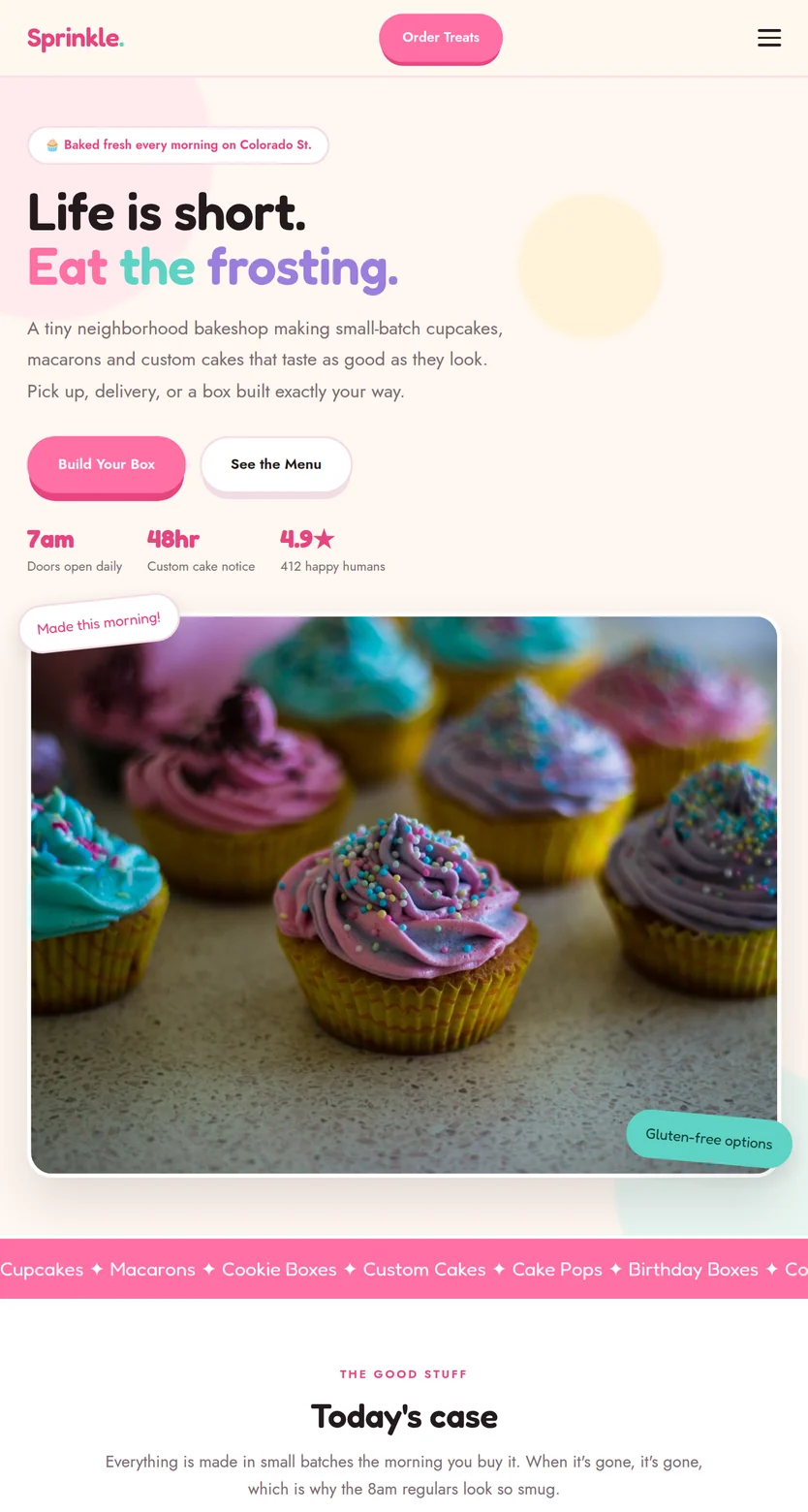 Sprinkle shown on a tablet