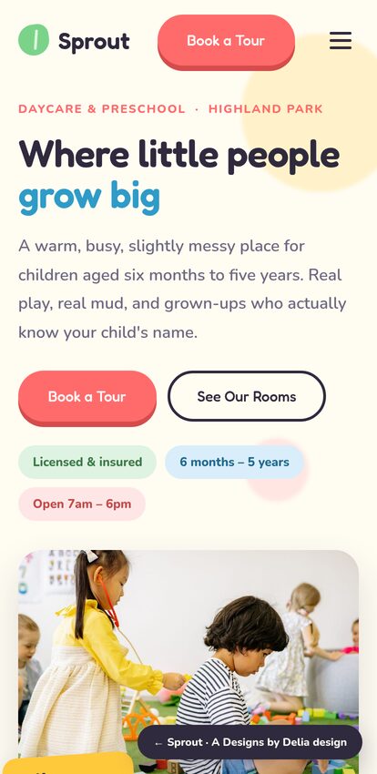 Sprout mobile layout