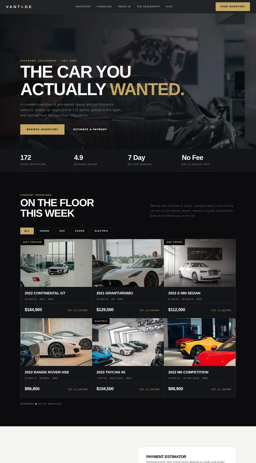 Vantage desktop layout