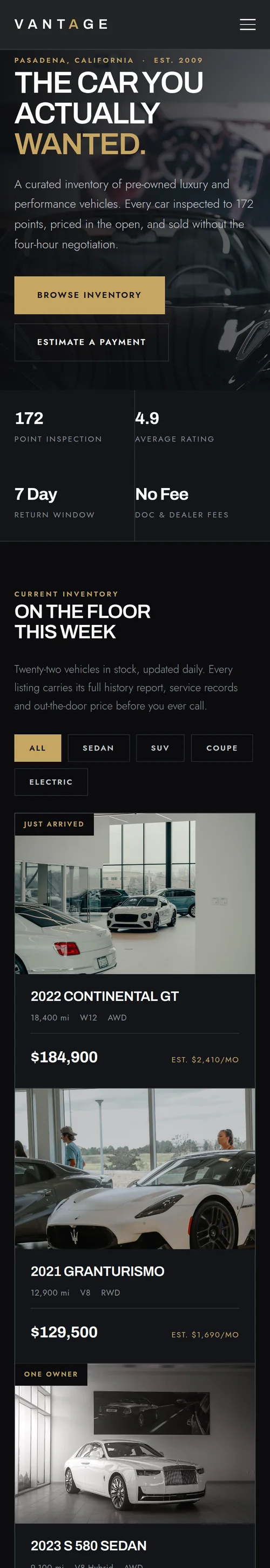 Vantage shown on a phone
