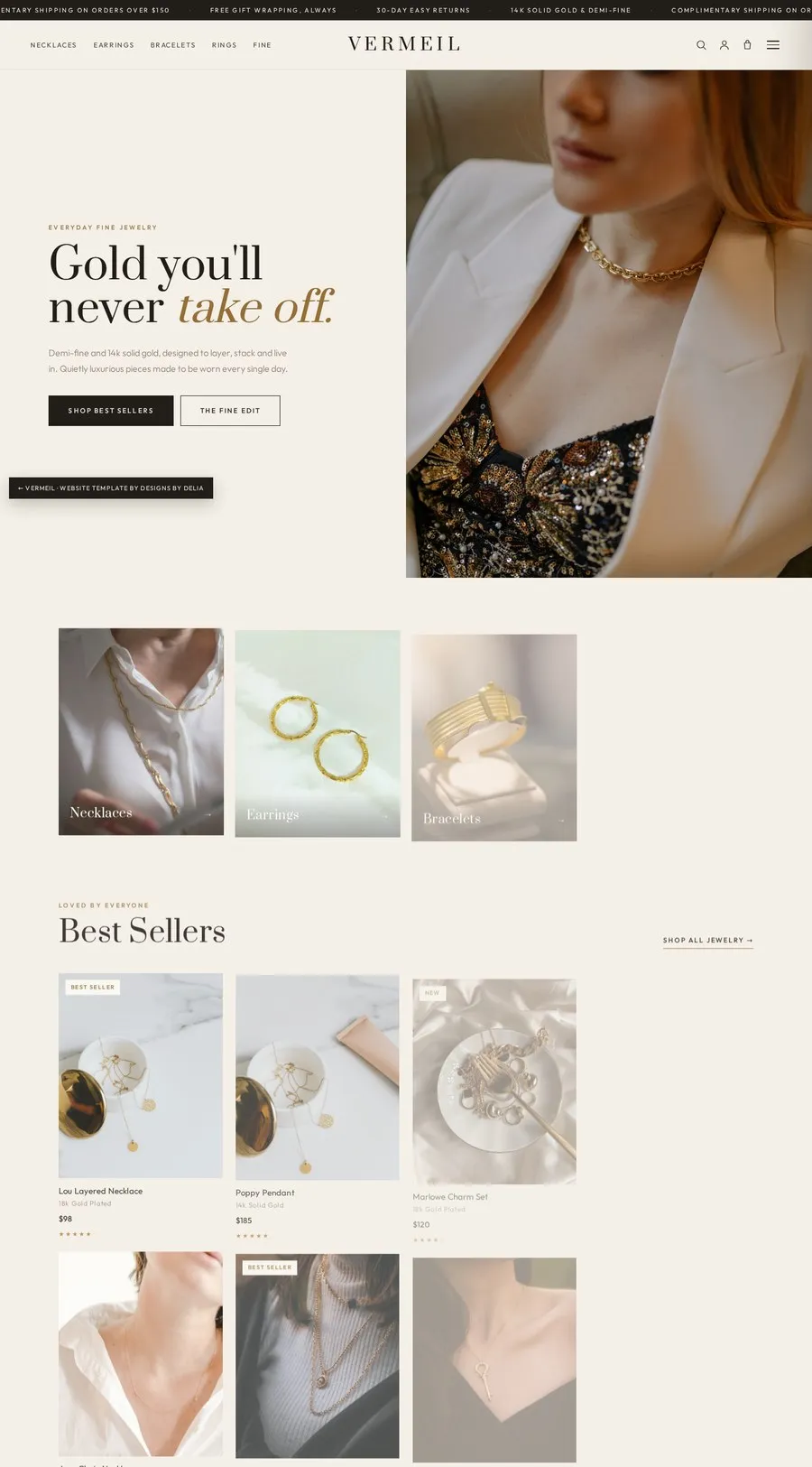 Vermeil desktop layout