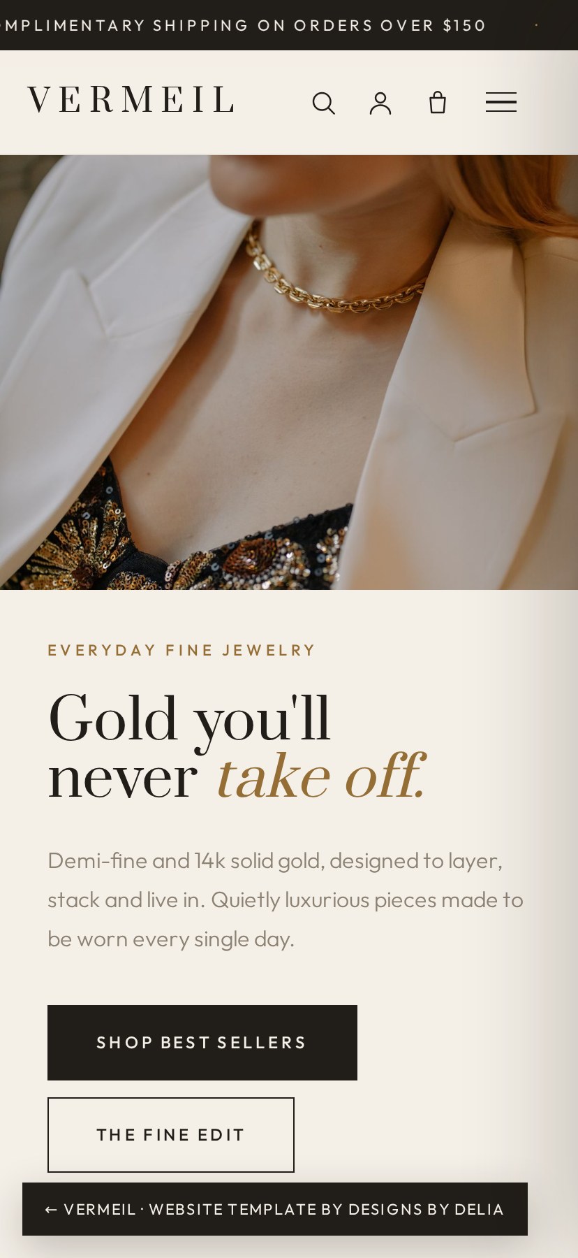 Vermeil mobile layout