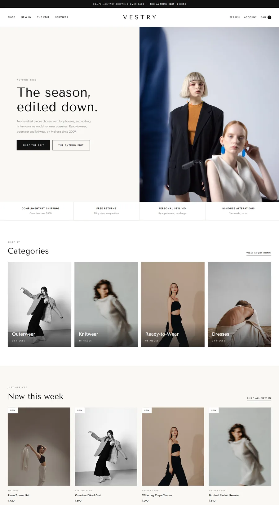 Vestry website template