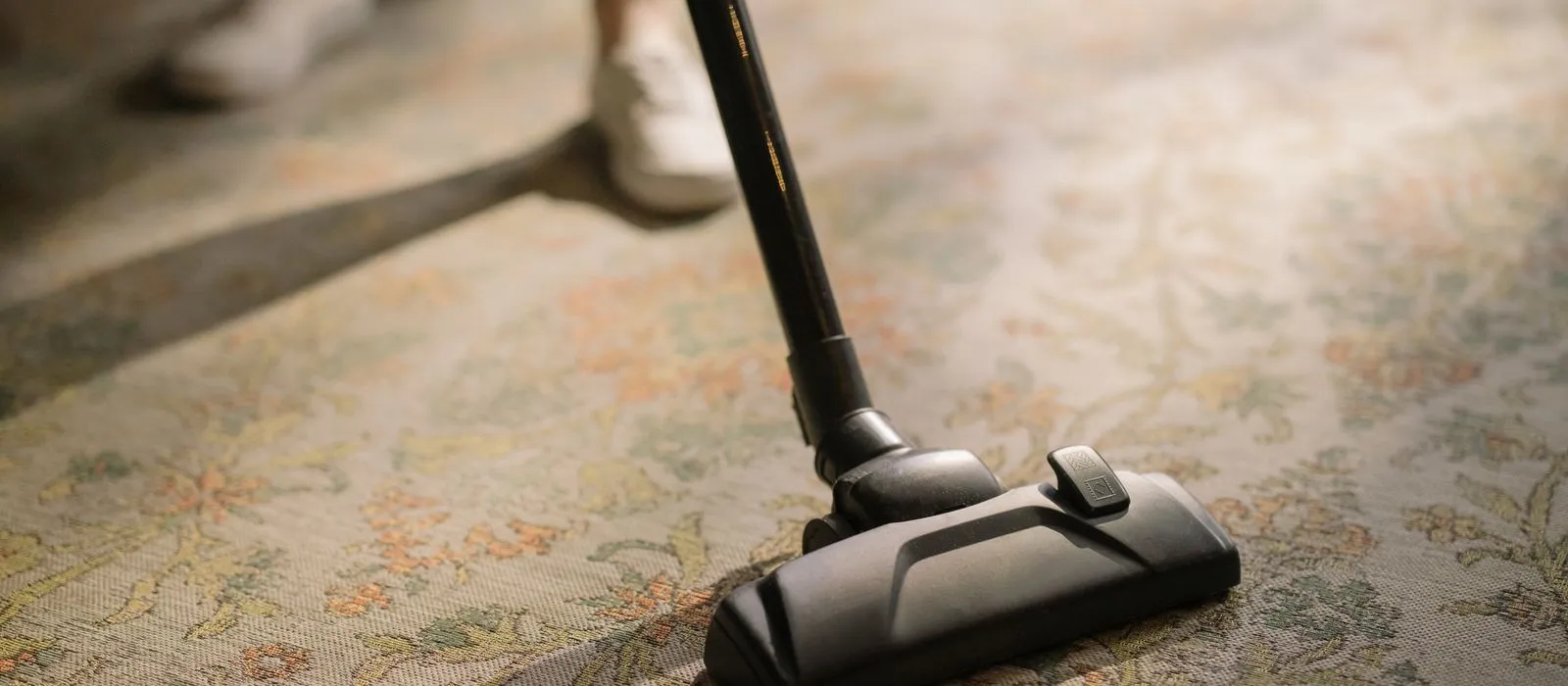 A vacuum cleaning a patterned carpet, carpet cleaning web design by Designs by Delia