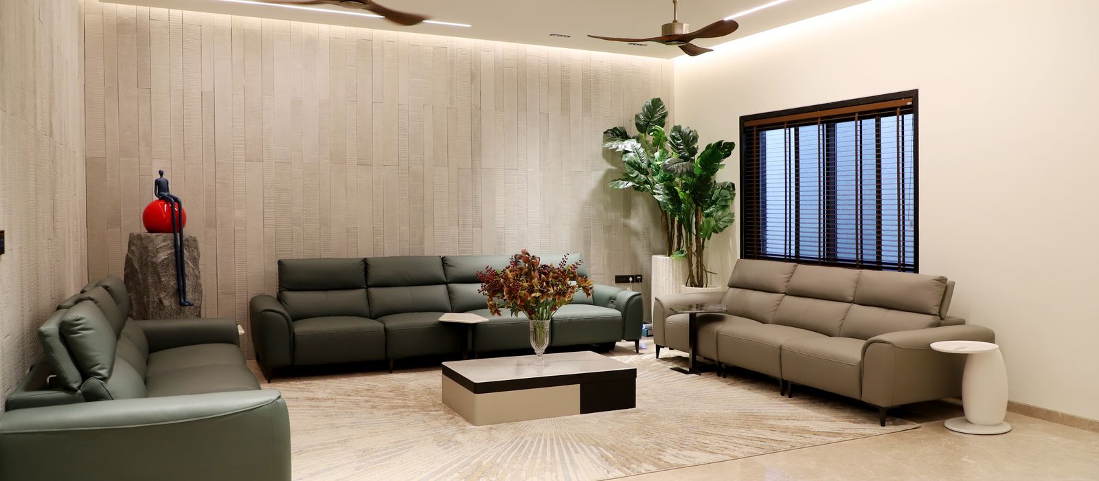 A styled contemporary living room, interior designer web design by Designs by Delia