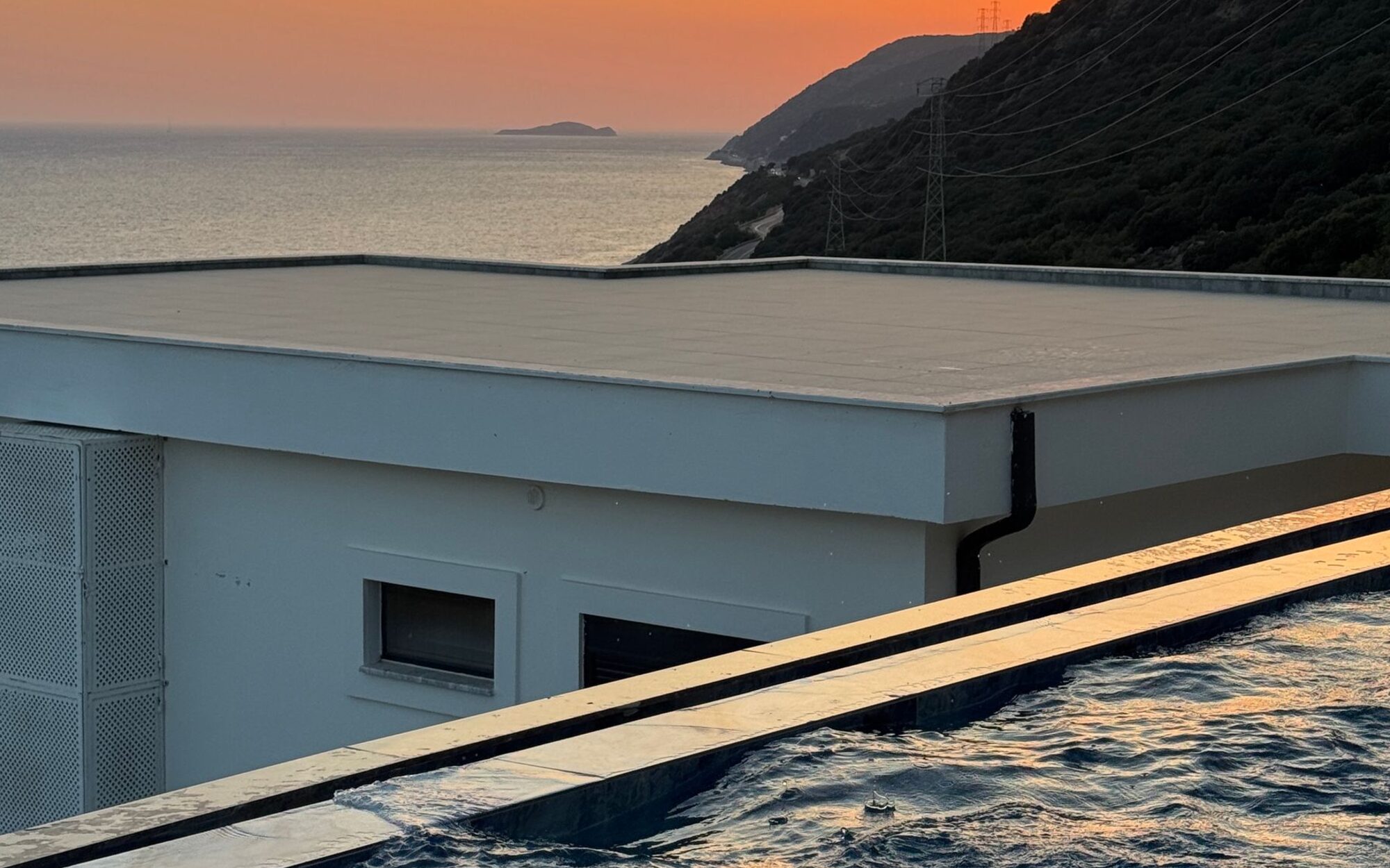 A modern estate above the coast
