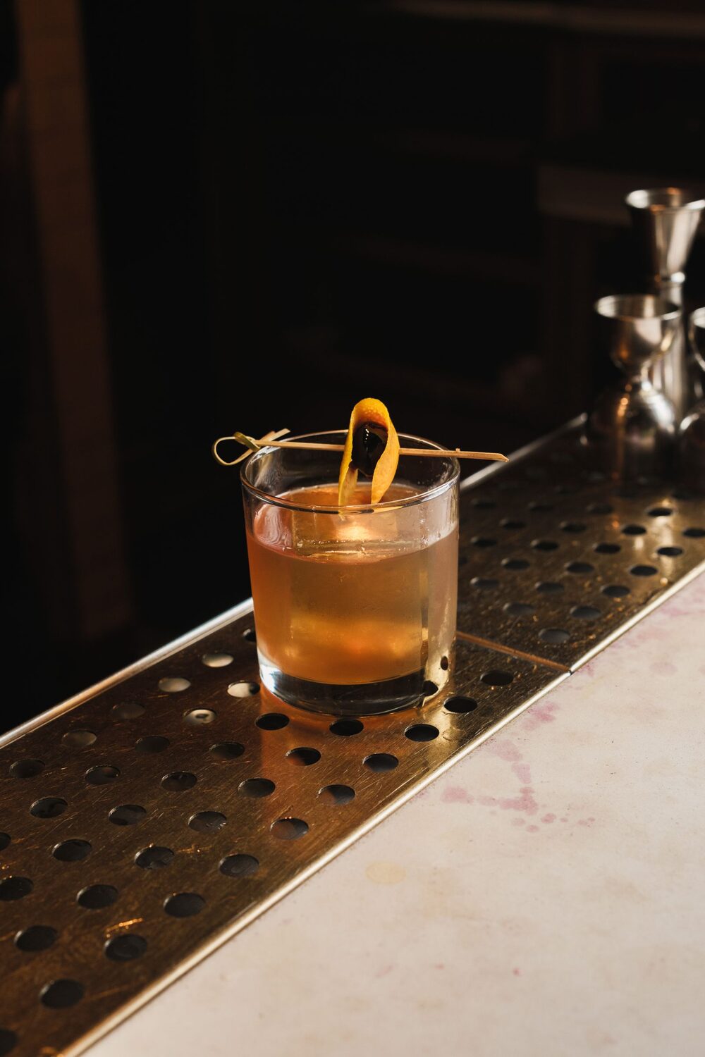 An old fashioned on the bar