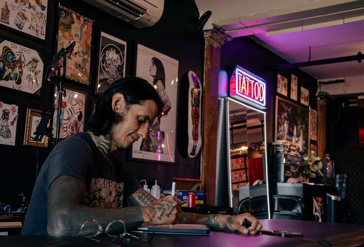 Inside the studio