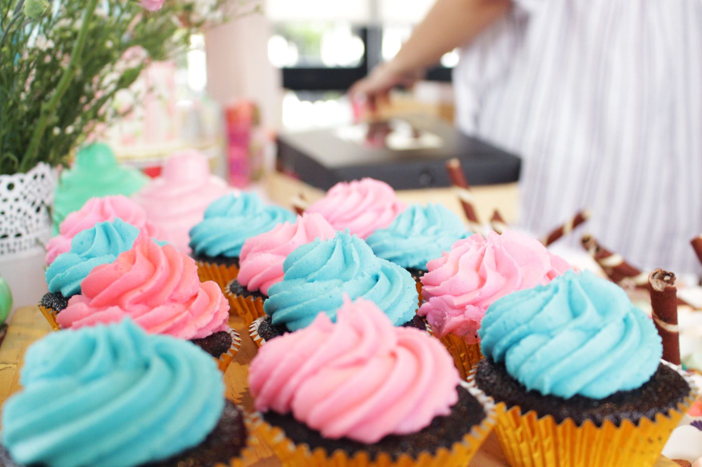 Custom decorated celebration cupcakes