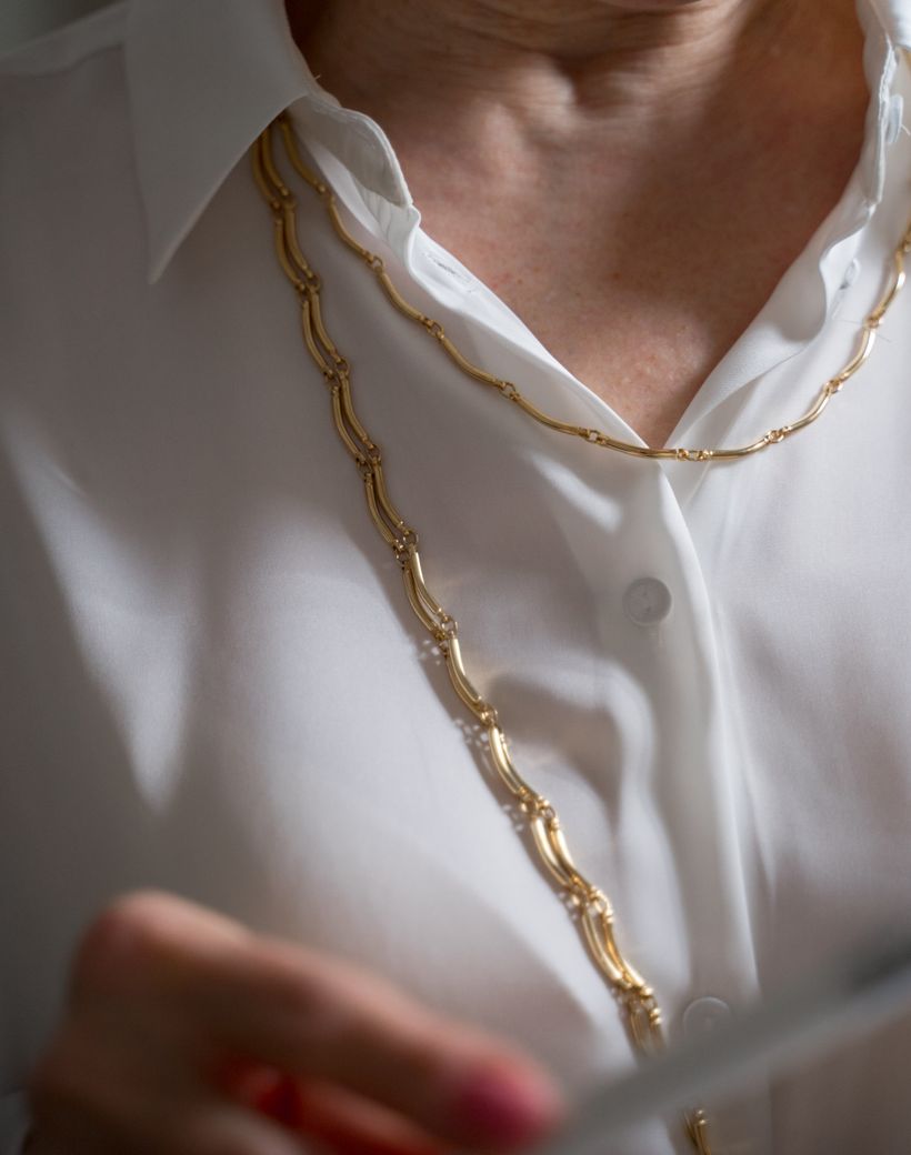 Layered necklaces styled together